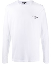 T-shirt à manche longue blanc Balmain