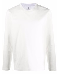 T-shirt à manche longue blanc Brunello Cucinelli