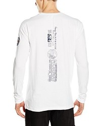 T-shirt à manche longue blanc Geographical Norway