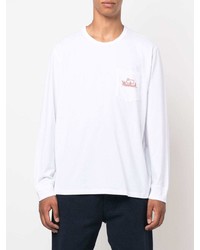 T-shirt à manche longue blanc Woolrich