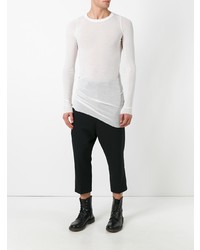 T-shirt à manche longue blanc Rick Owens