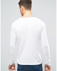 T-shirt à manche longue blanc Sisley
