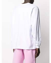 T-shirt à manche longue blanc MSGM