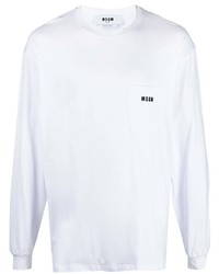 T-shirt à manche longue blanc MSGM