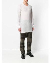 T-shirt à manche longue blanc Rick Owens