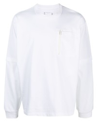 T-shirt à manche longue blanc Sacai
