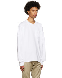 T-shirt à manche longue blanc Sacai