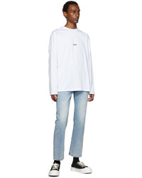 T-shirt à manche longue blanc MSGM