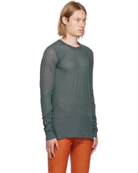 T-shirt à manche longue bleu canard Rick Owens