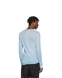 T-shirt à manche longue bleu clair Rick Owens