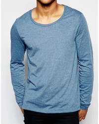 T-shirt à manche longue bleu clair Asos