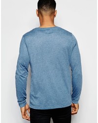 T-shirt à manche longue bleu clair Asos