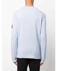 T-shirt à manche longue bleu clair Calvin Klein Jeans