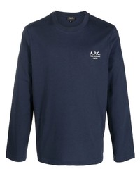 T-shirt à manche longue bleu marine A.P.C.