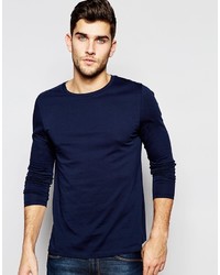 T-shirt à manche longue bleu marine Asos
