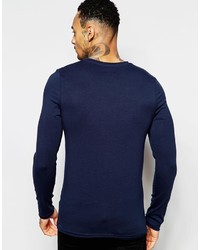 T-shirt à manche longue bleu marine Asos