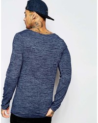 T-shirt à manche longue bleu marine Asos