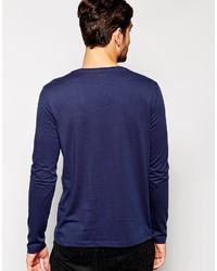 T-shirt à manche longue bleu marine Asos