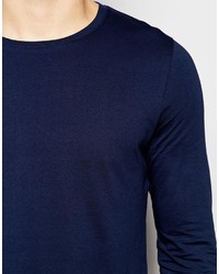 T-shirt à manche longue bleu marine Asos