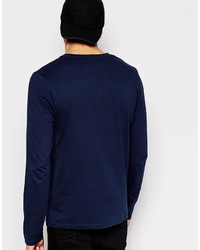 T-shirt à manche longue bleu marine Asos