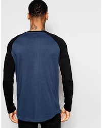 T-shirt à manche longue bleu marine Asos