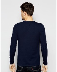 T-shirt à manche longue bleu marine Asos