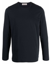 T-shirt à manche longue bleu marine Corneliani