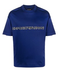 T-shirt à manche longue bleu marine Emporio Armani