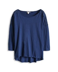 T-shirt à manche longue bleu marine Esprit