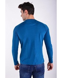T-shirt à manche longue bleu marine Galvanni
