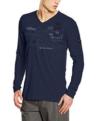 T-shirt à manche longue bleu marine Geographical Norway