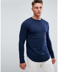 T-shirt à manche longue bleu marine Hollister