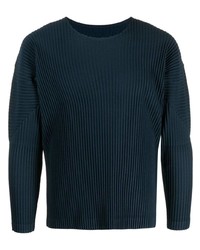 T-shirt à manche longue bleu marine Homme Plissé Issey Miyake