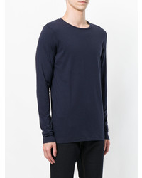 T-shirt à manche longue bleu marine Tomas Maier