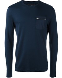 T-shirt à manche longue bleu marine Michael Kors