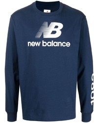 T-shirt à manche longue bleu marine New Balance