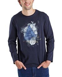 T-shirt à manche longue bleu marine Pioneer