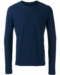 T-shirt à manche longue bleu marine Roberto Collina