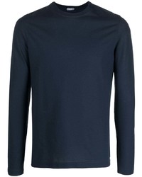 T-shirt à manche longue bleu marine Zanone