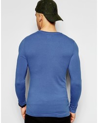 T-shirt à manche longue bleu Asos
