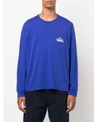 T-shirt à manche longue bleu Woolrich