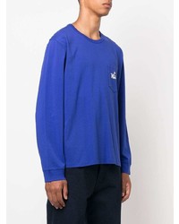 T-shirt à manche longue bleu Woolrich