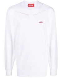 T-shirt à manche longue brodé blanc 032c