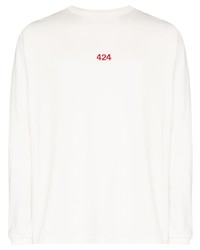 T-shirt à manche longue brodé blanc 424