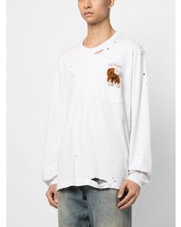 T-shirt à manche longue brodé blanc Doublet