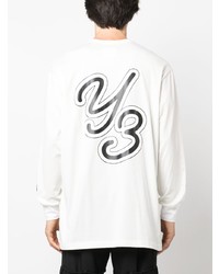 T-shirt à manche longue brodé blanc Y-3