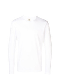 T-shirt à manche longue brodé blanc Kent & Curwen