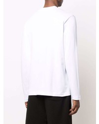 T-shirt à manche longue brodé blanc Moncler