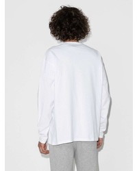 T-shirt à manche longue brodé blanc MAISON KITSUNÉ