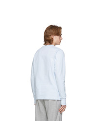 T-shirt à manche longue brodé bleu clair Helmut Lang